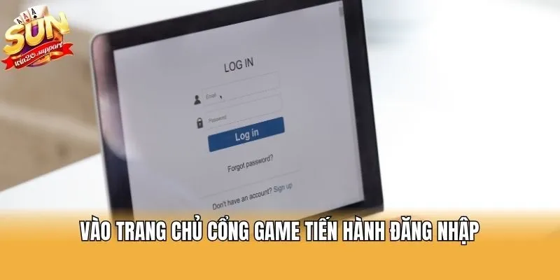 Vào trang chủ cổng game tiến hành đăng nhập